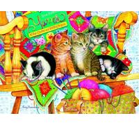ZYHDK 1500 Pièces ，Affiche ，Puzzle Difficile ，Gifts ，Imagé ，Cute Cats Art Oil Painting ，Jeux De Réduction du Stress en Famille,Rh91Mo