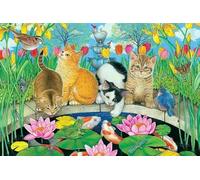 ZYHDK 1500 Pièces ，Affiche ，Puzzle Difficile ，Gifts ，Imagé ，Cute Cats Art Oil Painting ，Jeux De Réduction du Stress en Famille,Rh90Mo