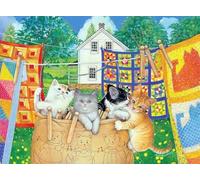 ZYHDK 1500 Pièces ，Affiche ，Puzzle Difficile ，Gifts ，Imagé ，Cute Cats Art Oil Painting ，Jeux De Réduction du Stress en Famille,Rh92Mo