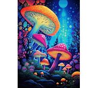 ZYHDK 1500 Pièces ，Coloré Fun Puzzle ，Photos ，Gifts ，Psychedelic Mushrooms Abstract Painting ，Jeux De Défis pour Enfants ，Jouet De Décompression pour Adultes - Zy138Zk