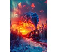 ZYHDK 1500 Pièces ,Colorful Fun Puzzle ,Photos ,Gifts ,Trains Abstract Painting ,Jeux De Réduction du Stress en Famille ,Décoration Murale - Xw285Zk