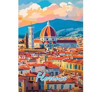 ZYHDK 1500 Pièces - Photos - Gifts - Colorful Puzzle - Florence Italy Travel Affiche - Jeux De Réduction du Stress en Famille - Alzheimer Toys for Adults - Kz217Dw
