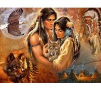 ZYHDK 1500 Pièces - Photos - Gifts - Difficult Puzzle - Nativess India and Animals Retro Painting - Jouets De Défi Amusants en Famille - Jw62Zk