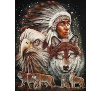 ZYHDK 1500 Pièces - Photos - Gifts - Difficult Puzzle - Nativess India and Animals Retro Painting - Jouets De Défi Amusants en Famille - Jw63Zk