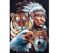 ZYHDK 1500 Pièces - Photos - Gifts - Difficult Puzzle - Nativess India and Animals Retro Painting - Jouets De Défi Amusants en Famille - Jw60Zk
