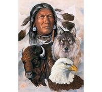 ZYHDK 1500 Pièces - Photos - Gifts - Difficult Puzzle - Nativess India and Animals Retro Painting - Jouets De Défi Amusants en Famille - Jw61Zk