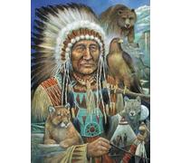 ZYHDK 1500 Pièces - Photos - Gifts - Difficult Puzzle - Nativess India and Animals Retro Painting - Jouets De Défi Amusants en Famille - Jw64Zk