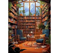 ZYHDK 1500 Pièces - Photos - Gifts - Puzzle Coloré - Art Illustrations of Study Room - Image du Jeu De Soulagement du Stress pour Adultes,Rh246Mo