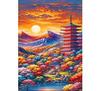 ZYHDK 1500 Pièces - Photos - Puzzle Irrégulier - Japanese Retro Imperials Palaces Architecture Painting - Jouets De Défi Difficiles Et Amusants pour Toute La Famille - Décoration Murale,Xz31Wp