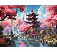 ZYHDK 1500 Pièces - Photos - Puzzle Irrégulier - Japanese Retro Imperials Palaces Architecture Painting - Jouets De Défi Difficiles Et Amusants pour Toute La Famille - Décoration Murale,Xz34Wp