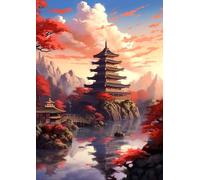 ZYHDK 1500 Pièces - Photos - Puzzle Irrégulier - Japanese Retro Imperials Palaces Architecture Painting - Jouets De Défi Difficiles Et Amusants pour Toute La Famille - Décoration Murale,Xz35Wp