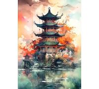 ZYHDK 1500 Pièces - Photos - Puzzle Irrégulier - Japanese Retro Imperials Palaces Architecture Painting - Jouets De Défi Difficiles Et Amusants pour Toute La Famille - Décoration Murale,Xz36Wp