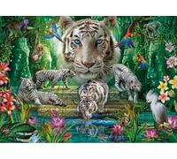 ZYHDK 2000 Pièces - Irregular Art Puzzle - Puzzle Difficile - Landscape White Tigerss Posters - Jeux De Réduction du Stress en Famille - Adults Puzzles Challenge Game - Hz46Zt