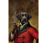 ZYHDK Irregular Puzzle Pieces,Difficult - Puzzle 1500 Pièces,Picture Dog in Suit Animal Print Hanging Cute Funny Retro Pet - Jouets De Défi Personnalisés pour Adultes - Wz85Zw