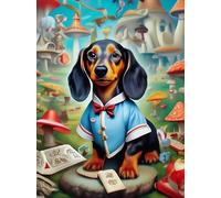 ZYHDK Puzzle 2000 Pièces - Dachshunds Dog Oil Painting - Educational Toys Puzzle for Adults - Jeux De Mémoire Et De Cognition pour Les Personnes Âgées - Décoration Murale - Hz137Zt