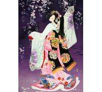 ZYHDK Puzzle De 1500 Pièces - Photos - Puzzle Coloré - Japanese Woman in Kimonos Vintage Oil Painting - Affiches De Jouets Amusants pour Adultes en Famille - Décoration D'Intérieur,Rh213Mo