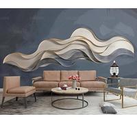 ZYHFDC Papier Peint Panoramique Art des vagues grises hautes Tableaux Muraux Tapisserie Photo Décoration Murale Salon Chambre 150CM(L)*105CM(H)