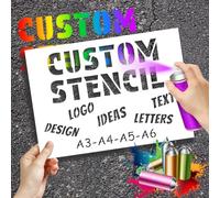 ZYHJJ Pochoir Personnalisé - Pochoir Personnalisé avec Logo/Texte - Pochoir Réutilisables - pour Bois Mur Tissu Roche Panneaux Projets Artistiques - 29.7cm X 21cm