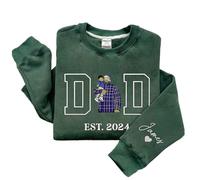 ZYHJJ Sweatshirt Personnalisé avec Broderie pour Papa,Créez Votre Propre Sweat à Capuche Portrait de Photo,Cadeau pour Nouveau Papa, Grand-père, Meilleur Dad| Cadeaux pour Mari, Anniversaire