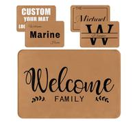 ZYHJJ Tapis Personnalisé Prénom - Bienvenue chez - Paillasson Personnalisé, Tapis personnalisé entrée,Résistant - avec Base Antidérapante