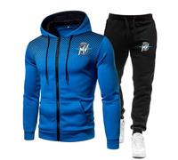 ZYHJZ Ensemble de survêtement pour homme pour MV Agusta, survêtements athlétiques respirants 2 pièces, sweat à capuche à manches longues et taille élastique, sport décontractées,Blue-XL