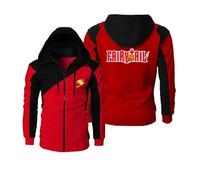 ZYHJZ Sweats à capuche et manches longues pour adultes pour Fairy Tail, col à cordon de serrage, vestes polaires pour hommes, manteaux pour rencontres, bureau voyages,Red-XXL