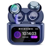 ZYHKON Ecouteurs Bluetooth Sans Fil, Mini Écouteurs de Sommeil avec Écran Tactile, HiFi Stéréo Casque Bluetooth 5.4 Appels Clairs, IP7 Étanche Écouteurs Intra-Auriculaires pour Dormir Sur le Côté Bleu