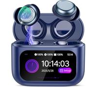 ZYHKON Ecouteurs Bluetooth sans Fil, Mini Écouteurs de Sommeil avec Écran Tactile, IP7 Étanche Casque Bluetooth 5.4 Appels Clairs, Écouteurs Intra-Auriculaires pour Dormir sur Le Côté, Bleu