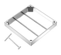 ZYHNNKL Couvercle D'inspection en Acier Inoxydable avec Crochet, Couvercles et Cadres Carrés, pour Cour, Jardin ou Allée, Capacité de Charge 3 Tonnes(40x40cm/16x16in)