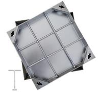 ZYHNNKL Couvercle D'inspection Invisible, Couvercle et Cadre en Acier Inoxydable, Couvercle de Fosse Septique Encastré avec Base, pour Extérieur et Intérieur, Cour, Allée, Trottoir(60x60cm/24x24 in)