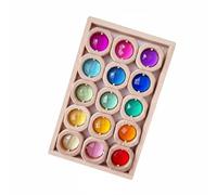 ZYIHNIRB Blocs de Construction Acrylique Jouet Initiation Empilage en Bois Insertions Transparence Sensibilisation Couleurs Motricité Adapté pour Enfants Activités Ludiques Espaces Éducatifs