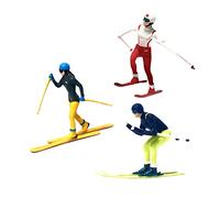 ZYIHNIRB Ensemble de 3 Figurines de Ski Miniatures en Résine HO/87 pour Diorama, Décor Ferroviaire et Routier, Projets de Bricolage, c