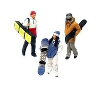 ZYIHNIRB Ensemble de 3 Figurines de Ski Miniatures en Résine HO/87 pour Diorama, Décor Ferroviaire et Routier, Projets de Bricolage, b