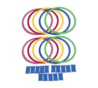 ZYIHNIRB Ensemble de Jeu de 10 Anneaux D'agilité pour Enfants, Grille de Saut, Matériel d'exercice pour La Maison et Les Activités Sportives en Extérie, 38cm