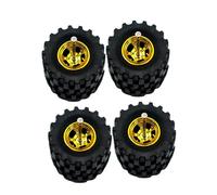 ZYIHNIRB Lot de 4 Roues et Pneus En Caoutchouc pour Modèles Réduits de Voitures 1/64, Idée Cadeau pour Véhicules Moulés sous Pression, Miniatures de Simulation, Jaune