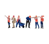 ZYIHNIRB Lot de 6 Figurines Miniatures Représentant Des Ouvriers Du Bâtiment, En Résine, pour Diorama Ou Séance Photo. Idéal pour Un Cadeau, Style A