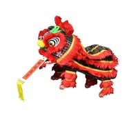 ZYIHNIRB Marionnette à Main avec Ficelles et Tige, Jouet de Marionnette Lion Chinois, Décoration pour Le Nouvel An Chinois (Fête Du Printemps), Noir Rouge