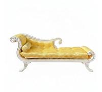 ZYIHNIRB Miniature Canapé Maison de Poupée Sofa Banc Long Bois Textile Confort Fait Vintage Convient Enfants Scènes Maison de Poupée, Jaune