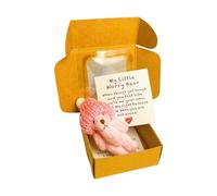 ZYIHNIRB Ours En Peluche Petit Animal En Tissu Jouet Doux Doudou de Poche Mignon Fait Main avec Une Carte de Message Inspirant Adapté pour Anniversaire et Fêt, Rose