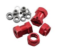 ZYIHNIRB RC Car Hex Hub Adapter pour Jante de Véhicule Télécommandé Connecteur Hexagonal avec Broches et Vis Aluminium Maintien Renforcé Installation Simplifié, Rouge