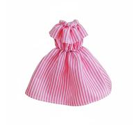 ZYIHNIRB Robe de Poupée Mini Robe Poupée Accessoire Mode Détail Volanté Élégance Adaptée pour Exposition Collection Jeu d'Imagination , Rose , Rayure