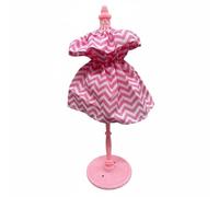ZYIHNIRB Robe de Poupée Mini Robe Poupée Accessoire Mode Détail Volanté Élégance Adaptée pour Exposition Collection Jeu d'Imagination , Rose , Vague