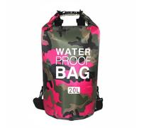 ZYIHNIRB Sac Étanche Bandoulière Imperméable Fermeture Roulée Flexible Polyester PVC Portable Adapté aux Amateurs de Sports Aquatiques Camping Piscine Rivière Excursions, Rose, Camouflage Rose, 20L
