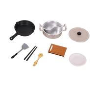 ZYIHNIRB Ustensiles de Cuisine Miniature Ensemble de Cuisine Jouet Ustensiles Accessoires de Cuisine Enfant Résine Bois Fonction Imagination Adapté à Jouer Mai, Pot Chaud En Argent