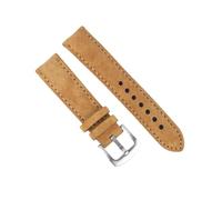 zyimodl 18-22mm Bracelet de montre en cuir suédé souple, ajustement flexible, avec broches à ressort à dégagement rapide, 19mm