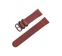 zyimodl 20-22mm Bracelet de montre en cuir de vache souple et flexible de style vintage avec boucle noire à 3 anneaux, 20mm