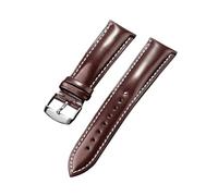zyimodl 20-22mm Bracelet étanche en cuir de croupe de cheval haute brillance pour montres mécaniques/quartz