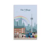 ZYINBANN Poster vintage The Village in Toronto - Impression sur toile - Décoration murale moderne - Sans cadre - 40 x 60 cm
