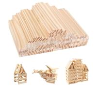 Zyiphor 100 Pièces Planches Rectangulaires en Bois de Pin Non Fini 100 x 20 x 7mm Blocs Sculpture En Bois Couleur Naturelle pour Bricolage Décoration Construction Lambris Sculpture Projets DIY