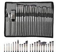 Zyiphor 23 Pièces Pinceaux Aquarelle Pinceaux Peinture Acrylique Professionnels Pinceau Fin Peinture avec Couteau à Palette et Sac à pinceaux pour Acrylique, Gouache et Huile, Acrylic Paint Brushes